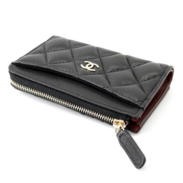 シャネル コインケース マトラッセ ココマーク キャビアスキン AP3179 CHANEL フラグメント カードケース 黒