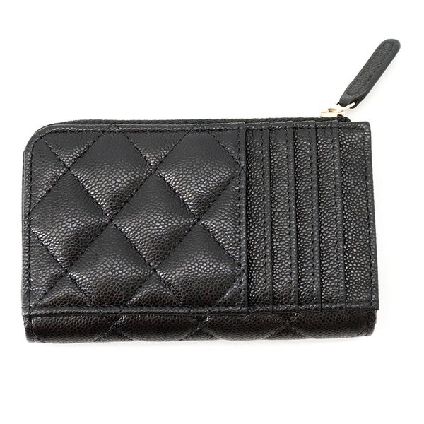 シャネル コインケース マトラッセ ココマーク キャビアスキン AP3179 CHANEL フラグメント カードケース 黒