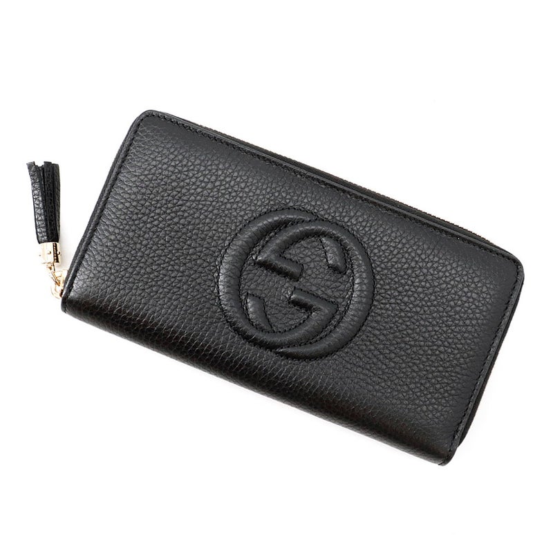 グッチ 長財布 インターロッキングG ソーホー ラウンドファスナー レザー 598187 GUCCI 黒 アウトレット品
