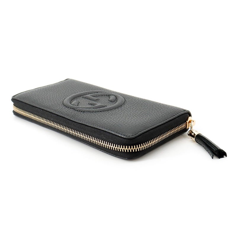 グッチ 長財布 インターロッキングG ソーホー ラウンドファスナー レザー 598187 GUCCI 黒 アウトレット品