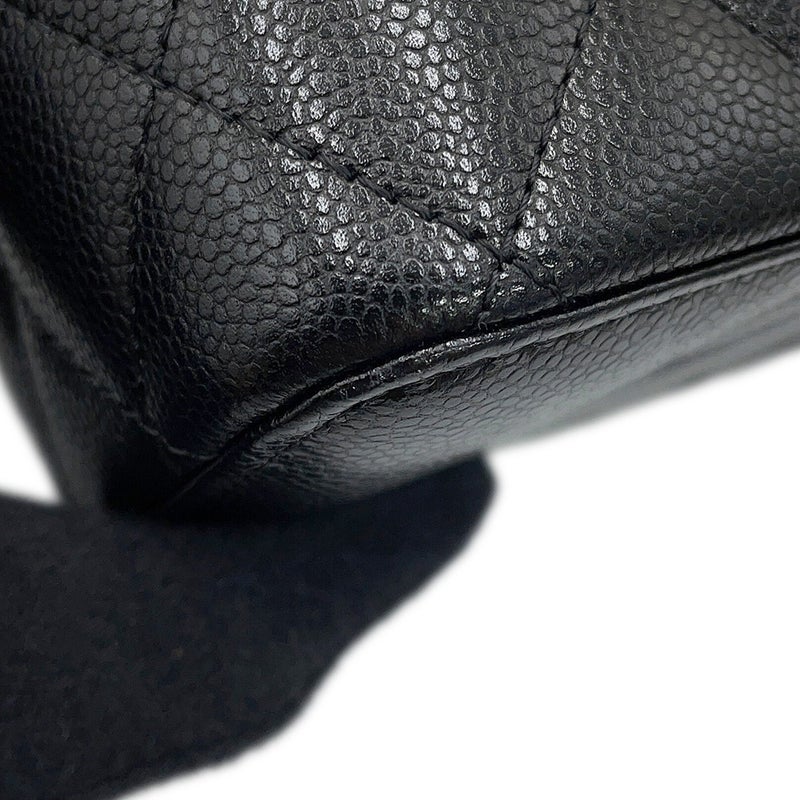 シャネル チェーンショルダーバッグ バニティケース ココマーク マトラッセ キャビアスキン AP1341 CHANEL バッグ キルティング 黒
