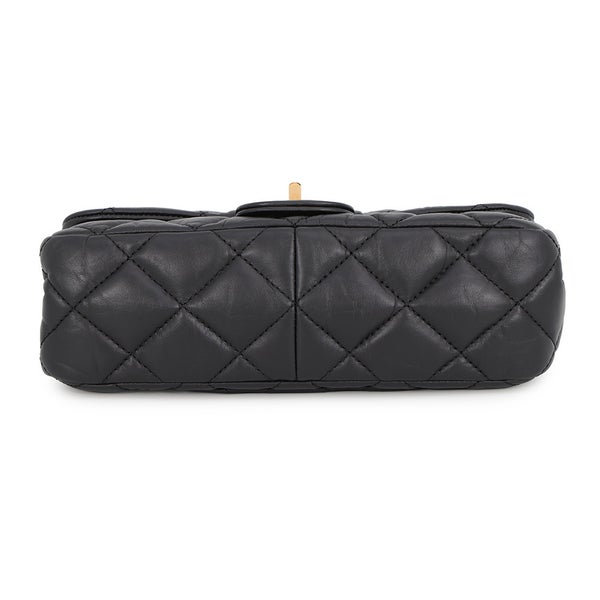シャネル チェーンショルダーバッグ マトラッセ ココマーク 2.55 リイシュー ハンガー ラムスキン CHANEL 黒 2016年限定
