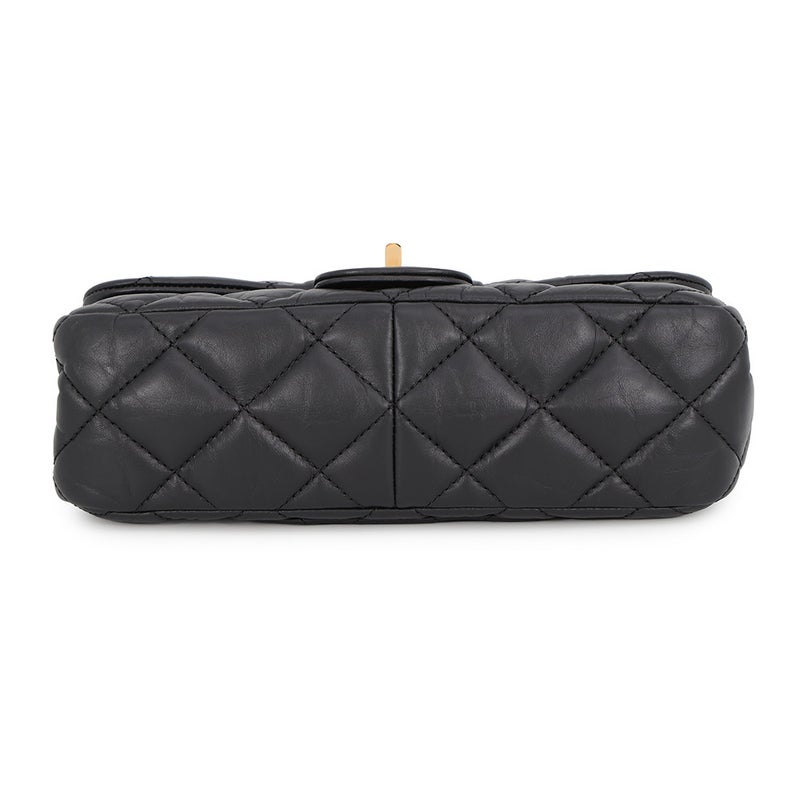 シャネル チェーンショルダーバッグ マトラッセ ココマーク 2.55 リイシュー ハンガー ラムスキン CHANEL 黒 2016年限定