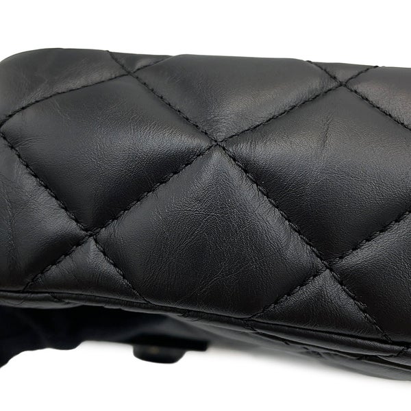 シャネル チェーンショルダーバッグ マトラッセ ココマーク 2.55 リイシュー ハンガー ラムスキン CHANEL 黒 2016年限定