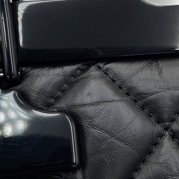 シャネル チェーンショルダーバッグ マトラッセ ココマーク 2.55 リイシュー ハンガー ラムスキン CHANEL 黒 2016年限定