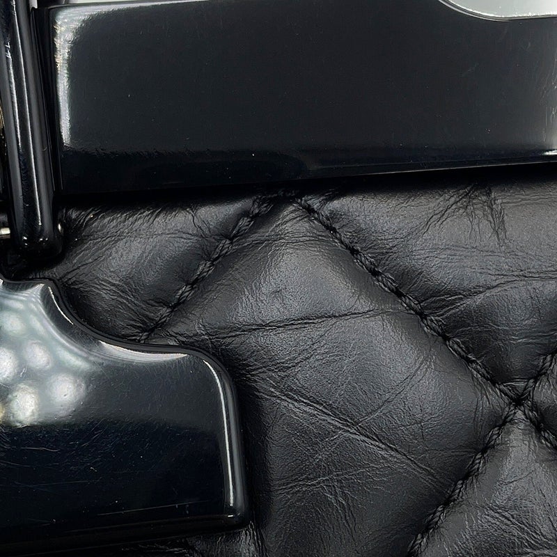 シャネル チェーンショルダーバッグ マトラッセ ココマーク 2.55 リイシュー ハンガー ラムスキン CHANEL 黒 2016年限定