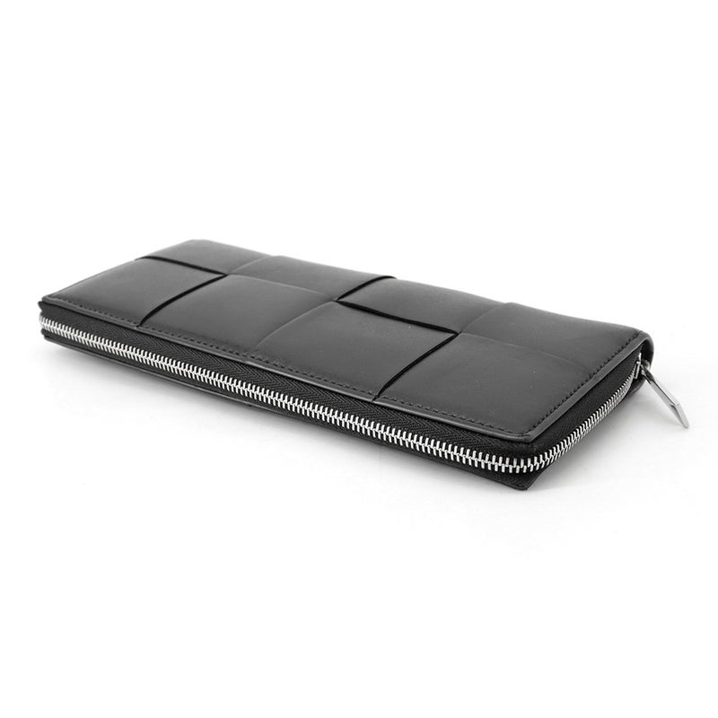 ボッテガヴェネタ 長財布 マキシイントレチャート カセット スリム ラムスキン 708612 BOTTEGA VENETA 黒