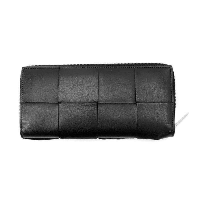 ボッテガヴェネタ 長財布 マキシイントレチャート カセット スリム ラムスキン 708612 BOTTEGA VENETA 黒