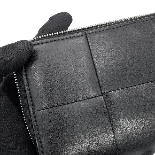 ボッテガヴェネタ 長財布 マキシイントレチャート カセット スリム ラムスキン 708612 BOTTEGA VENETA 黒