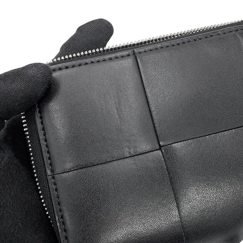 ボッテガヴェネタ 長財布 マキシイントレチャート カセット スリム ラムスキン 708612 BOTTEGA VENETA 黒