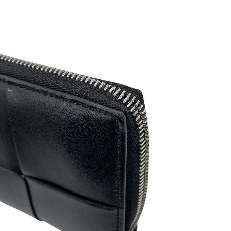 ボッテガヴェネタ 長財布 マキシイントレチャート カセット スリム ラムスキン 708612 BOTTEGA VENETA 黒