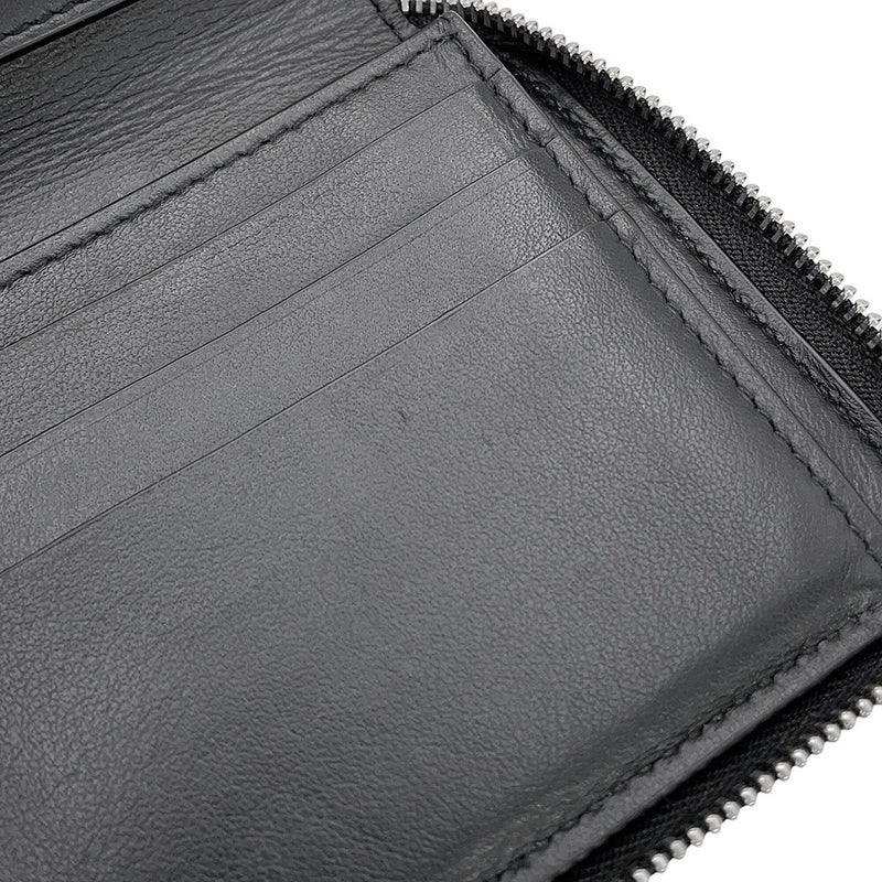 ボッテガヴェネタ 長財布 マキシイントレチャート カセット スリム ラムスキン 708612 BOTTEGA VENETA 黒
