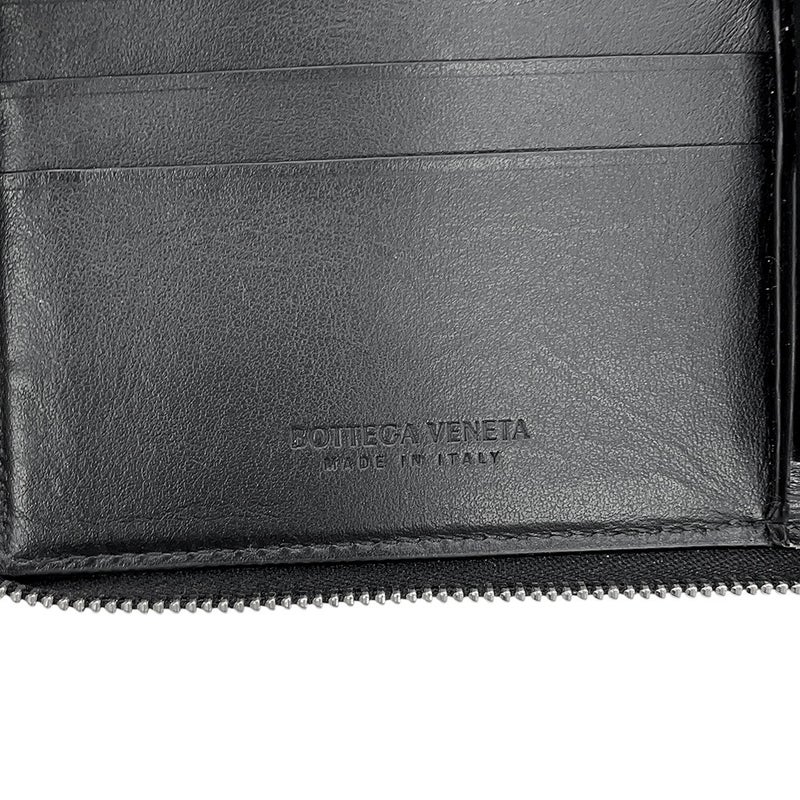 ボッテガヴェネタ 長財布 マキシイントレチャート カセット スリム ラムスキン 708612 BOTTEGA VENETA 黒