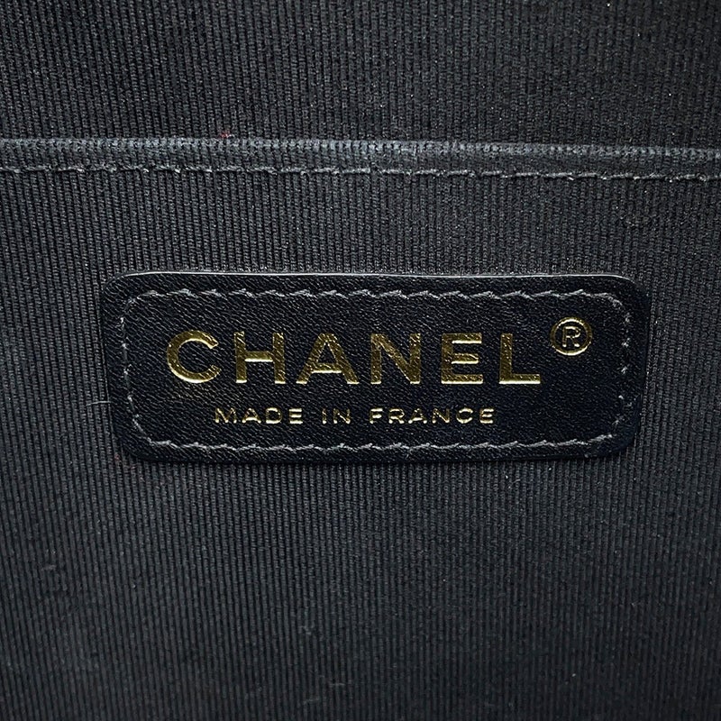シャネル チェーンショルダーバッグ オクタゴン ココマーク ラムスキン CHANEL 黒