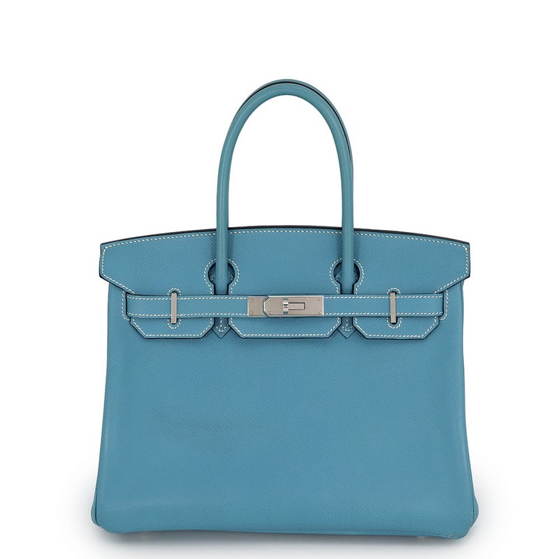 エルメス バーキン30 ブルージーン/シルバー金具 エプソン □K刻印 HERMES Birkin ハンドバッグ
