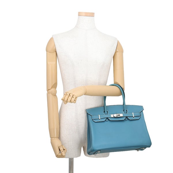 エルメス バーキン30 ブルージーン/シルバー金具 エプソン □K刻印 HERMES Birkin ハンドバッグ