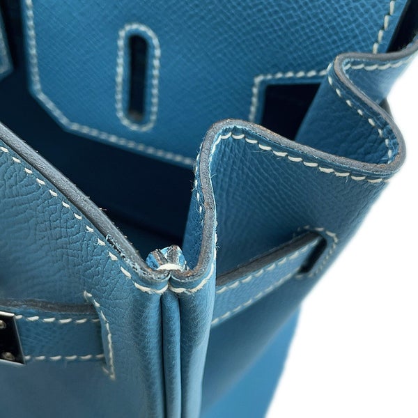 エルメス バーキン30 ブルージーン/シルバー金具 エプソン □K刻印 HERMES Birkin ハンドバッグ