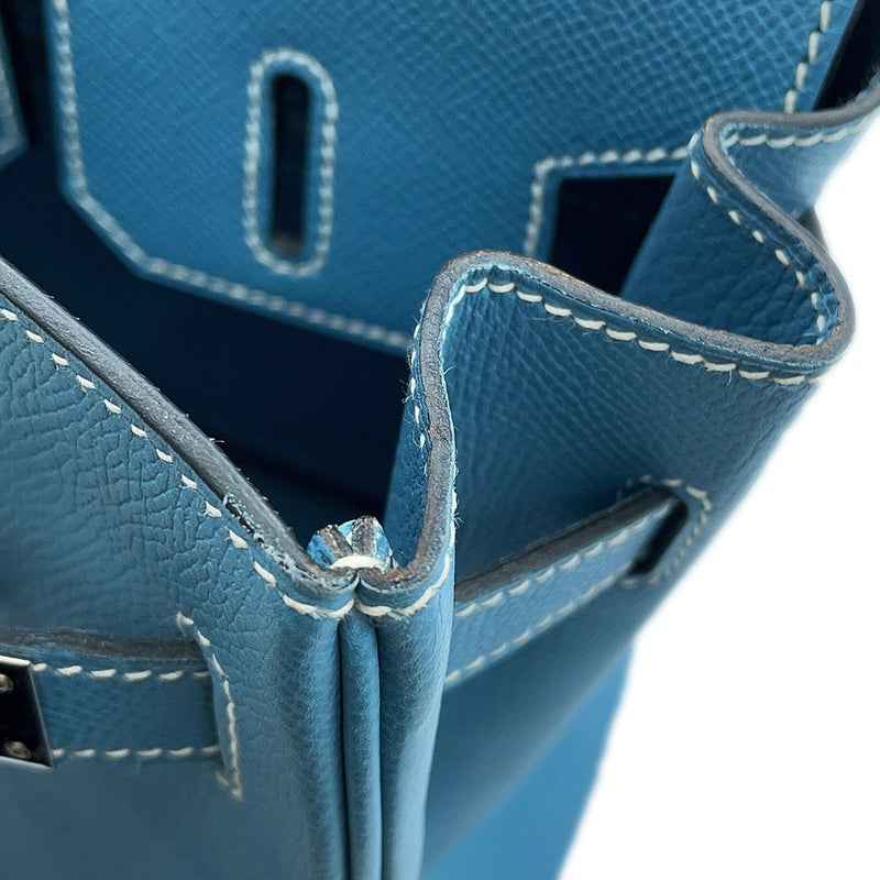 エルメス バーキン30 ブルージーン/シルバー金具 エプソン □K刻印 HERMES Birkin ハンドバッグ