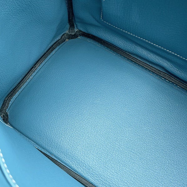 エルメス バーキン30 ブルージーン/シルバー金具 エプソン □K刻印 HERMES Birkin ハンドバッグ