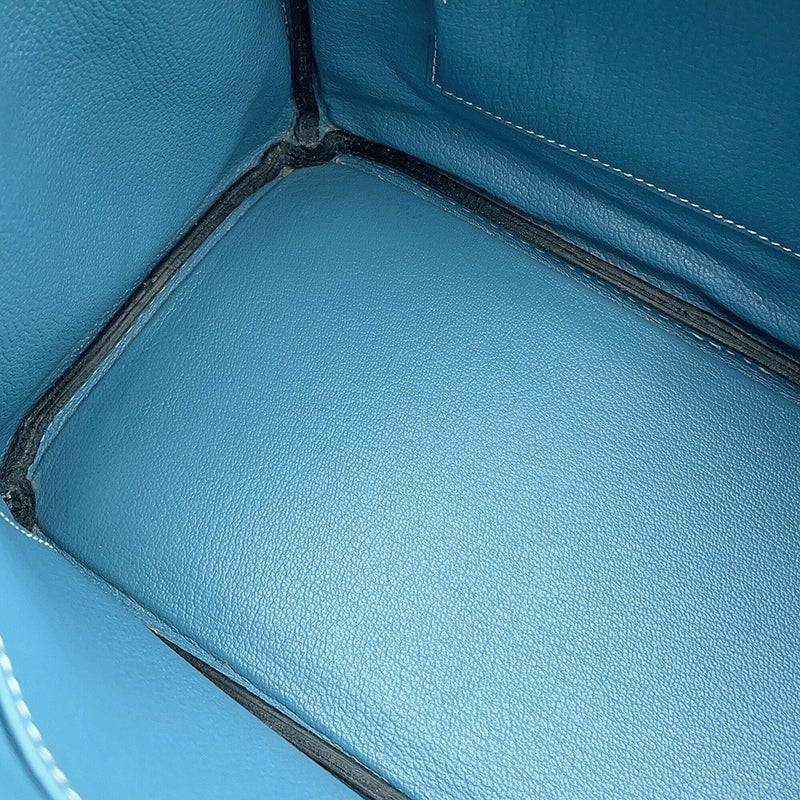 エルメス バーキン30 ブルージーン/シルバー金具 エプソン □K刻印 HERMES Birkin ハンドバッグ