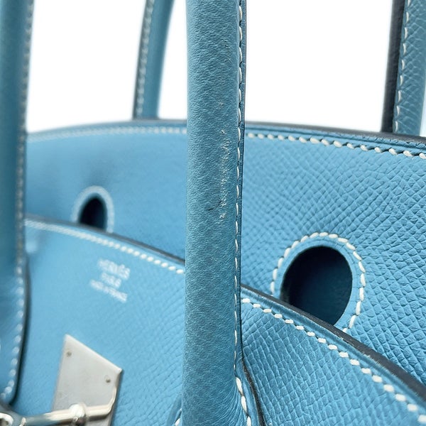 エルメス バーキン30 ブルージーン/シルバー金具 エプソン □K刻印 HERMES Birkin ハンドバッグ