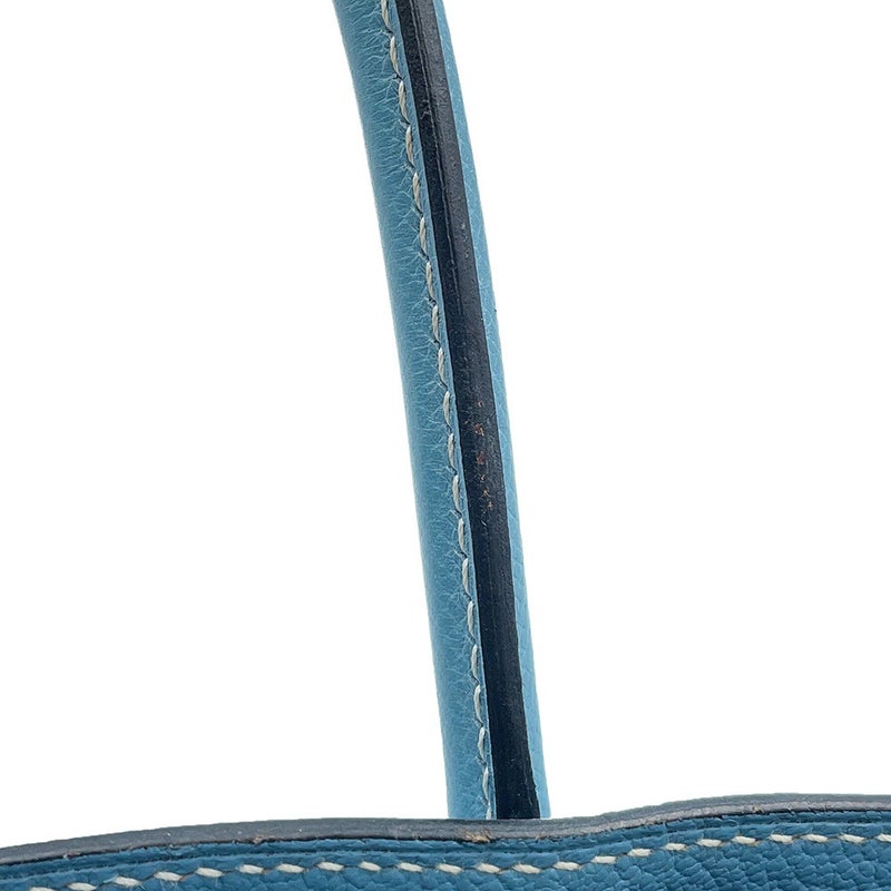 エルメス バーキン30 ブルージーン/シルバー金具 エプソン □K刻印 HERMES Birkin ハンドバッグ