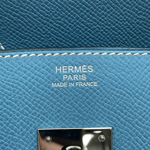 エルメス バーキン30 ブルージーン/シルバー金具 エプソン □K刻印 HERMES Birkin ハンドバッグ