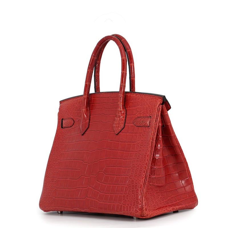 エルメス バーキン30 ルージュアッシュ/シルバー金具 ポロサスマット □K刻印 HERMES Birkin ハンドバッグ