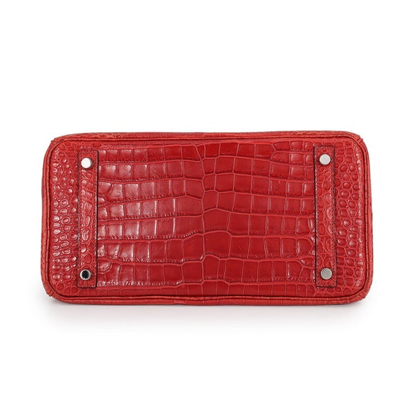 エルメス バーキン30 ルージュアッシュ/シルバー金具 ポロサスマット □K刻印 HERMES Birkin ハンドバッグ