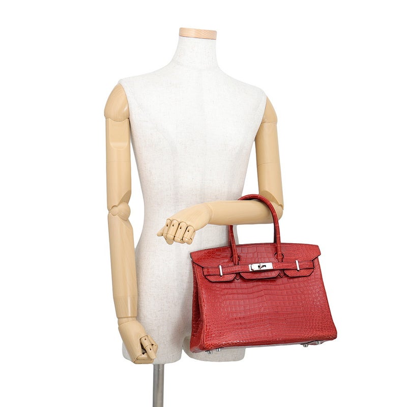 エルメス バーキン30 ルージュアッシュ/シルバー金具 ポロサスマット □K刻印 HERMES Birkin ハンドバッグ
