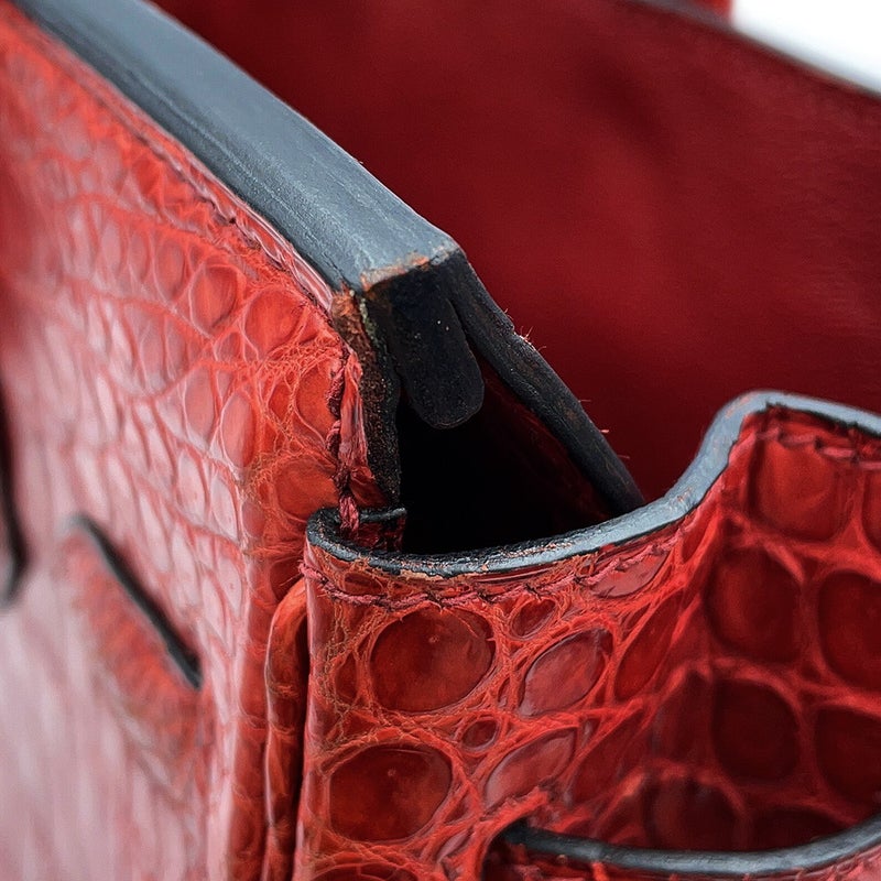 エルメス バーキン30 ルージュアッシュ/シルバー金具 ポロサスマット □K刻印 HERMES Birkin ハンドバッグ