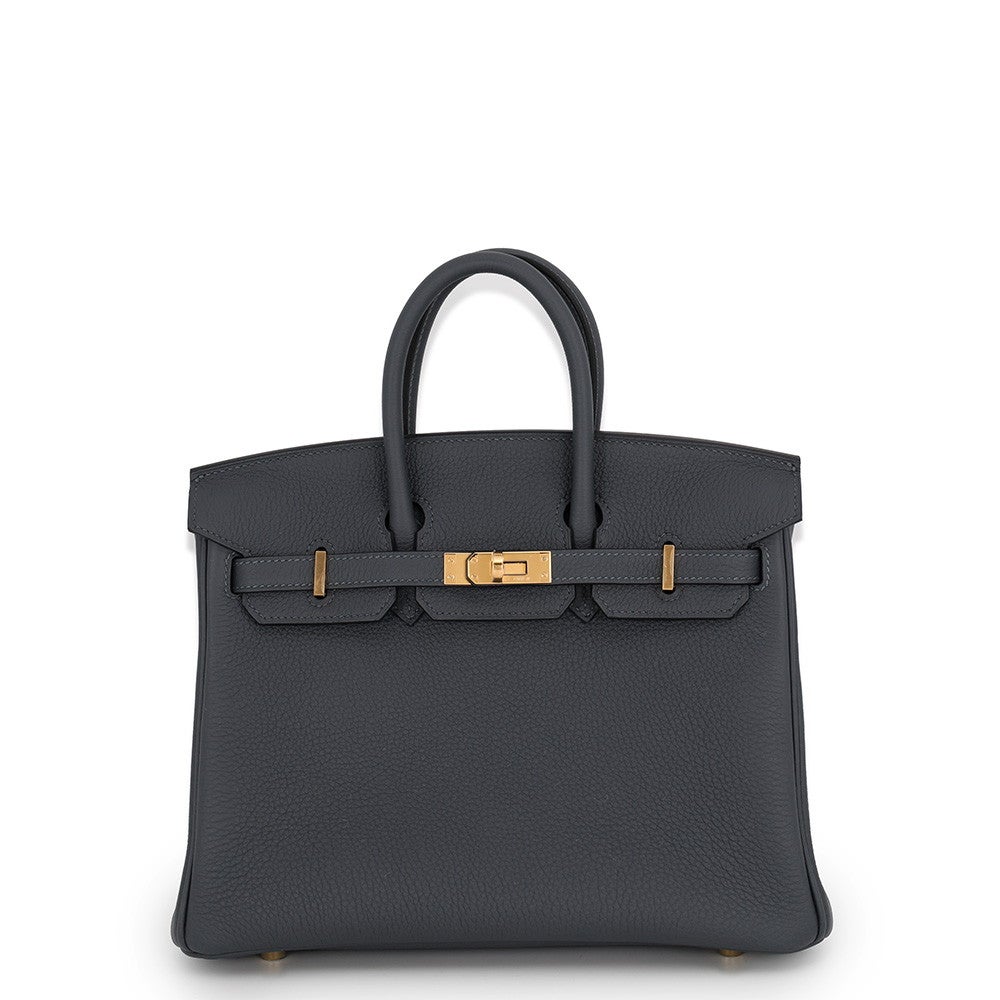 【美品】Birkin ハンドバッグ グレー ゴールド金具/ エルメス バーキン25 グリミスティ/ゴールド金具 トゴ G刻印 HERMES