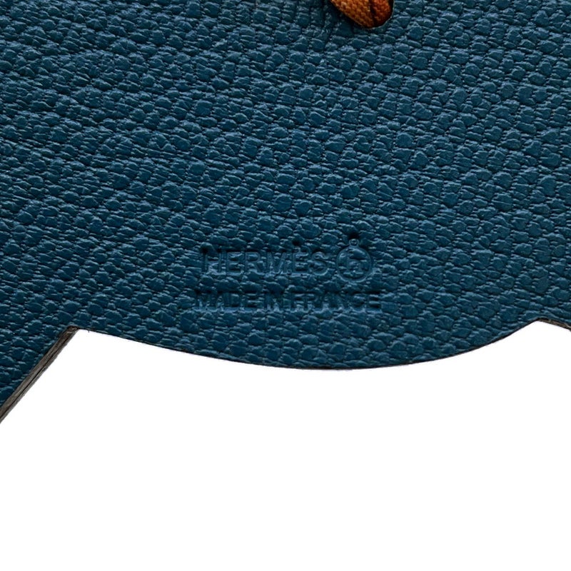 エルメス バッグチャーム プティ アッシュ ホース グレー/グリーン エプソン/シェブルミゾル HERMES チャーム