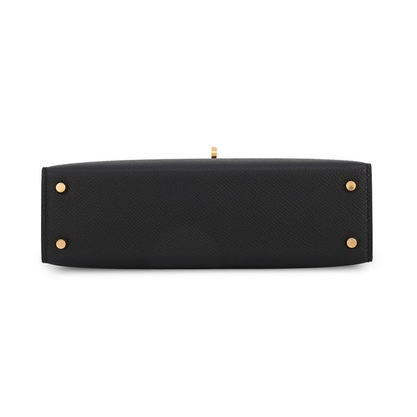 エルメス ハンドバッグ ミニケリー2 外縫い ブラック/ゴールド金具 エプソン W刻印 HERMES Kelly 2wayバッグ 黒