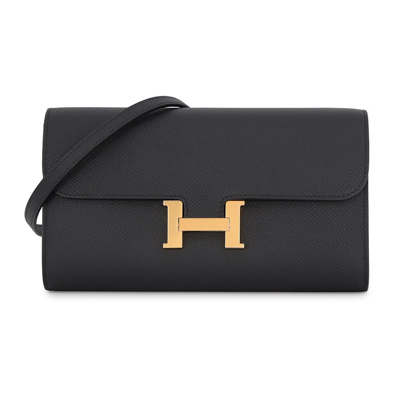 エルメス 長財布 コンスタンス トゥーゴー ロング ブラック/ゴールド金具 素材 K刻印 HERMES 黒