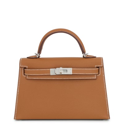 Hermès Mini Kelly 2 Gold Epsom Palladium