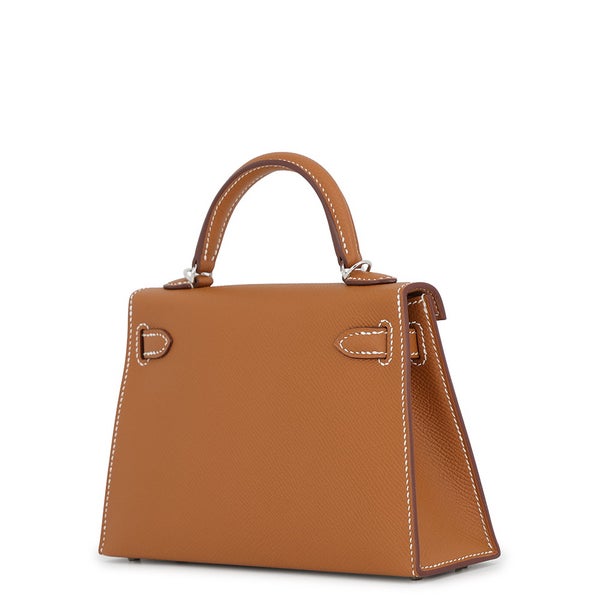 エルメス ハンドバッグ ミニケリー2 外縫い ゴールド/シルバー金具 エプソン G刻印 HERMES Kelly 2wayバッグ