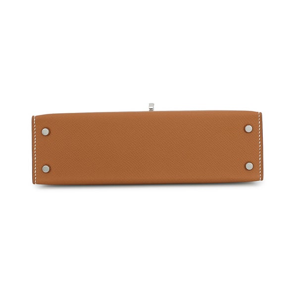 エルメス ハンドバッグ ミニケリー2 外縫い ゴールド/シルバー金具 エプソン G刻印 HERMES Kelly 2wayバッグ