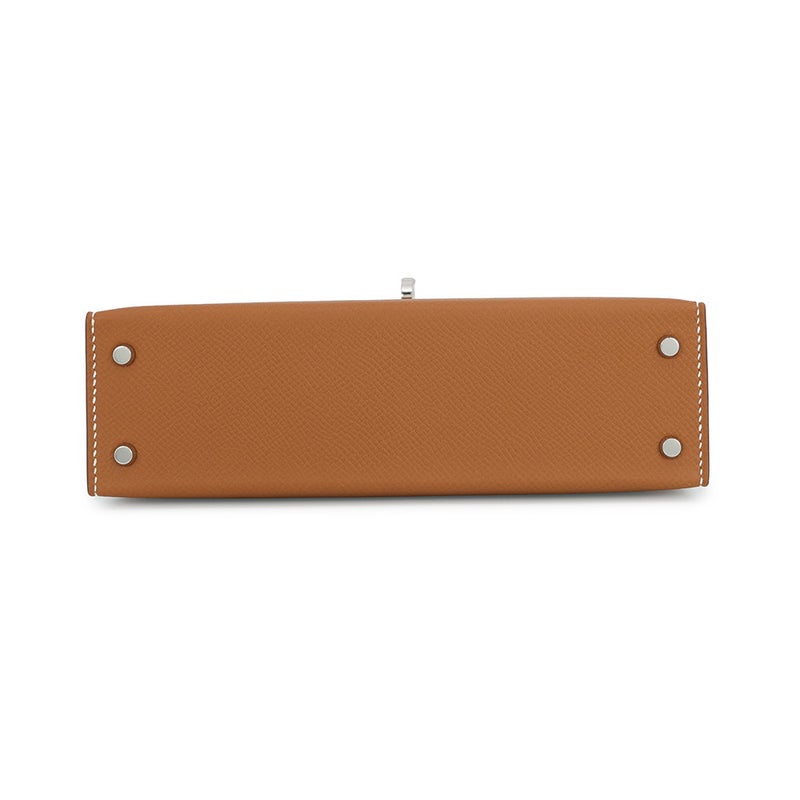 エルメス ハンドバッグ ミニケリー2 外縫い ゴールド/シルバー金具 エプソン G刻印 HERMES Kelly 2wayバッグ
