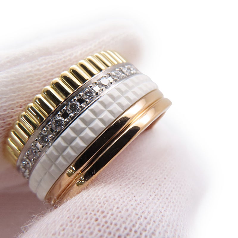 ブシュロン リング キャトル ホワイト ラージ ダイヤ 25P 計0.49ct K18YG/K18PG/K18WG/ホワイトセラミック サイズ62 JRG01599 指輪