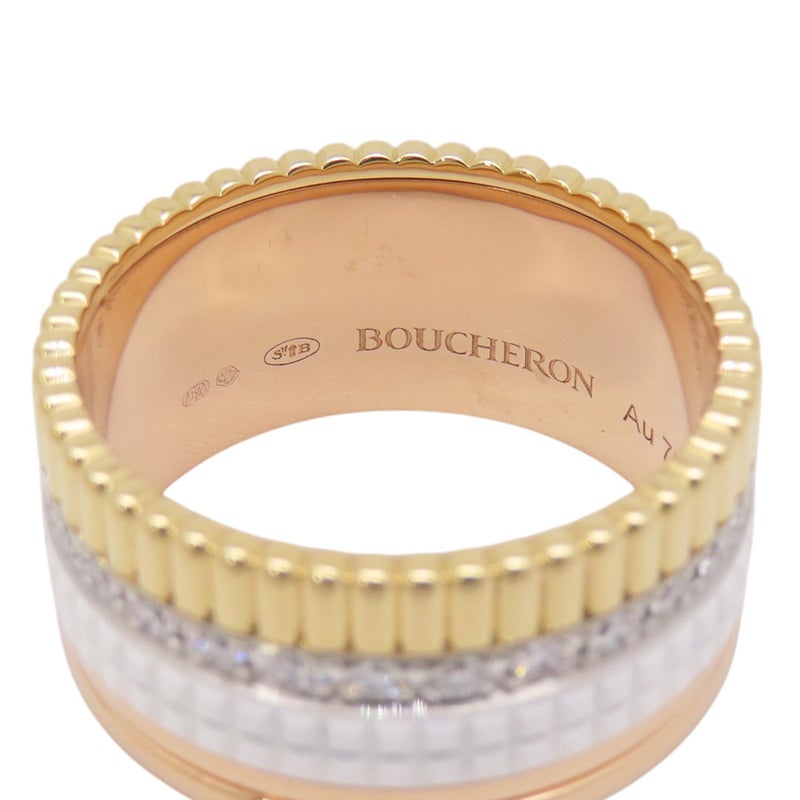 ブシュロン リング キャトル ホワイト ラージ ダイヤ 25P 計0.49ct K18YG/K18PG/K18WG/ホワイトセラミック サイズ62 JRG01599 指輪