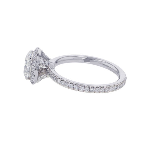ハリーウィンストン リング クッションカット マイクロパヴェ ダイヤモンド 中石1.01ct Pt950プラチナ サイズ約6.5号 GIA鑑定書付き