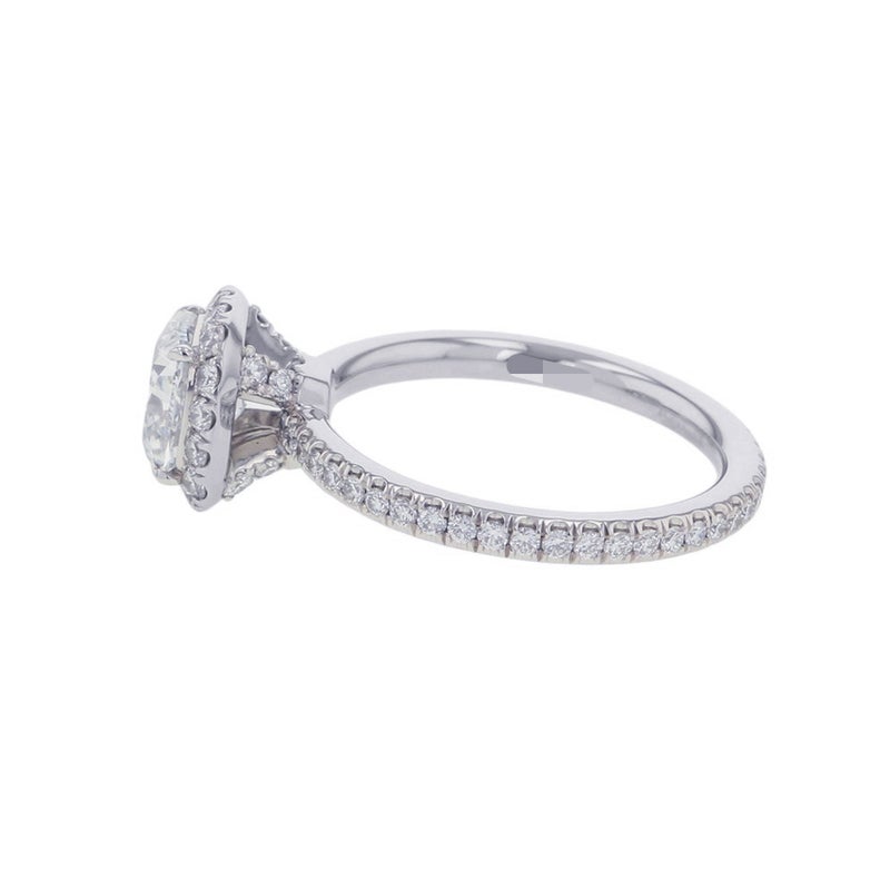 ハリーウィンストン リング クッションカット マイクロパヴェ ダイヤモンド 中石1.01ct Pt950プラチナ サイズ約6.5号 GIA鑑定書付き
