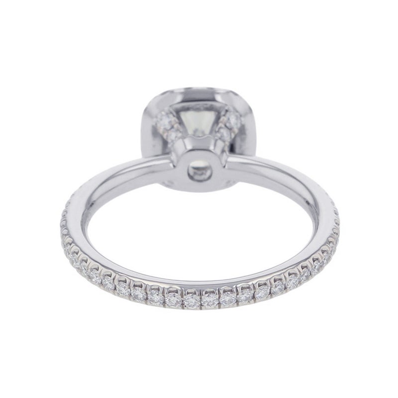 ハリーウィンストン リング クッションカット マイクロパヴェ ダイヤモンド 中石1.01ct Pt950プラチナ サイズ約6.5号 GIA鑑定書付き