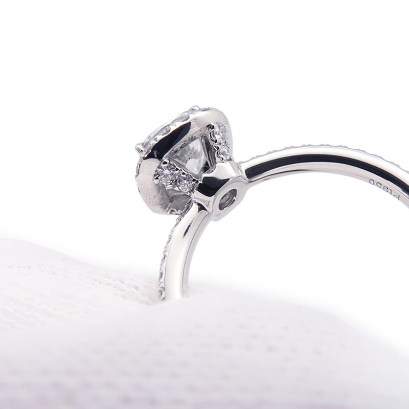 ハリーウィンストン リング クッションカット マイクロパヴェ ダイヤモンド 中石1.01ct Pt950プラチナ サイズ約6.5号 GIA鑑定書付き