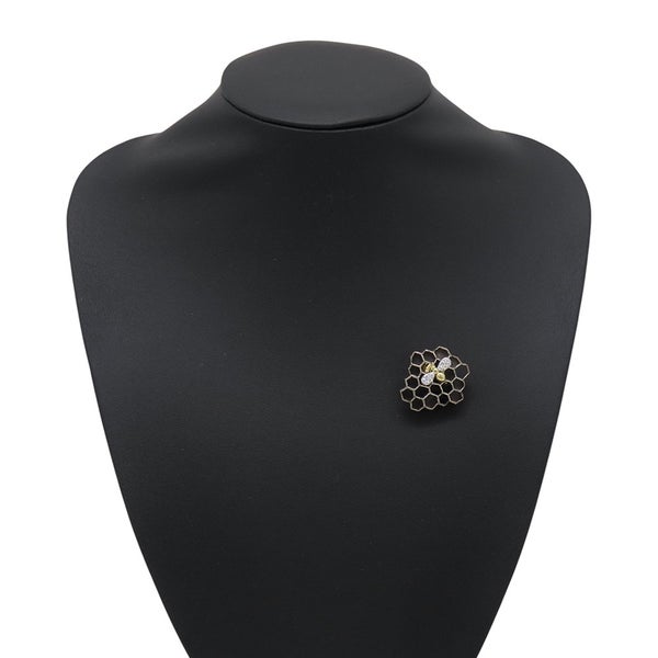 ギメル ブローチ ビー ダイヤモンド 計0.148ct K18YG/Pt950/SV950 gimel 蜂 ハチ 巣