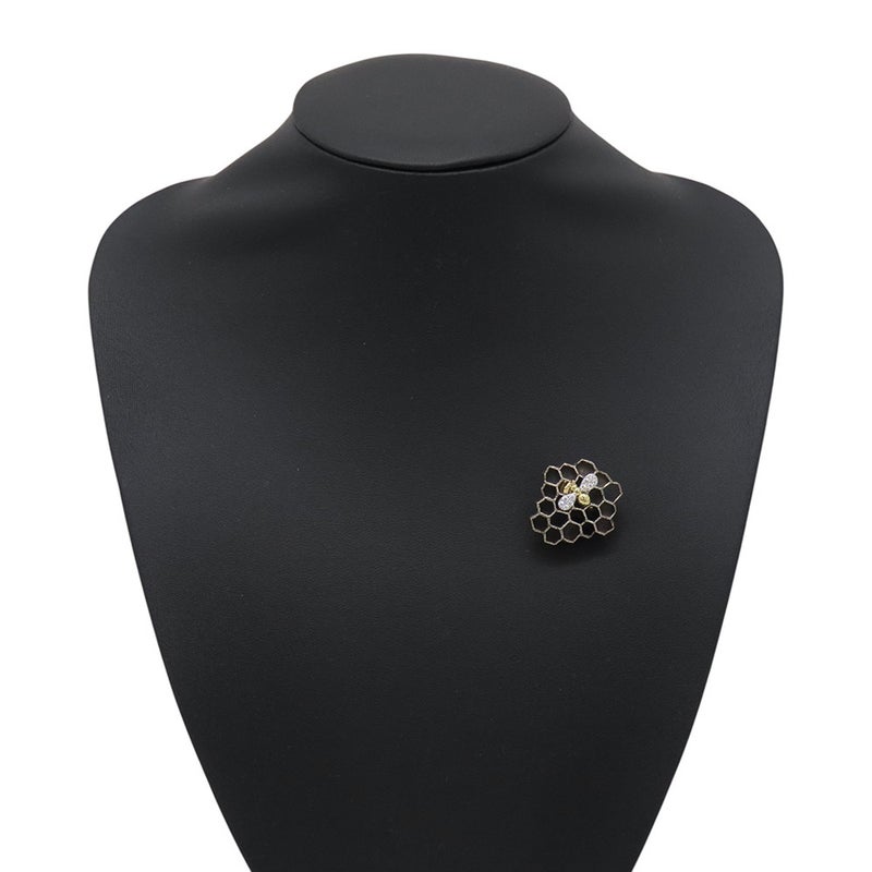 ギメル ブローチ ビー ダイヤモンド 計0.148ct K18YG/Pt950/SV950 gimel 蜂 ハチ 巣
