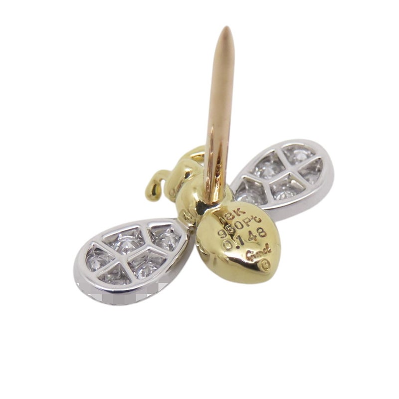 ギメル ブローチ ビー ダイヤモンド 計0.148ct K18YG/Pt950/SV950 gimel 蜂 ハチ 巣