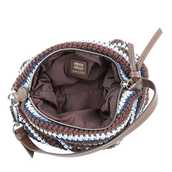 ミュウミュウ ハンドバッグ スピリット クロシェ編み ポーチ コットン 5NE841 Miu Miu