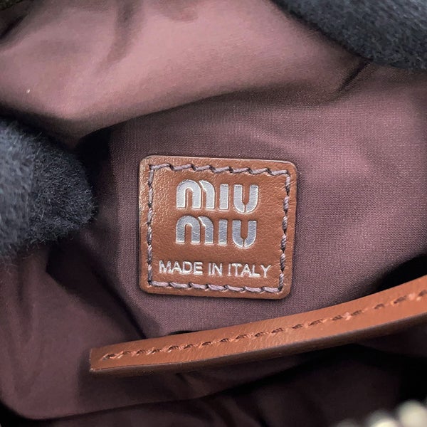 ミュウミュウ ハンドバッグ スピリット クロシェ編み ポーチ コットン 5NE841 Miu Miu